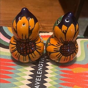 Hand-Painted Floral Salt and Pepper Shakers